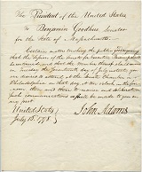 Letter from John Adams in the Library's special collections. 
