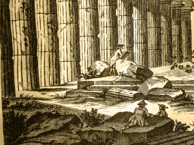Paestum engraving by Thomas Major