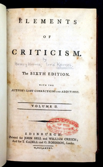 Lord Kames' Elements of Criticism