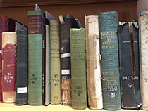 Books awaiting treatment at the New York Society Library. Help is on the way!